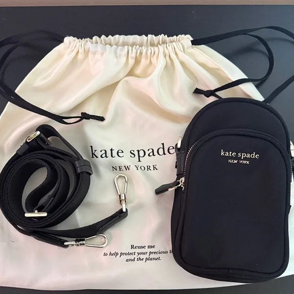 Kate Spade Black Crossbody Bag with Cream Dust Bag - Picture 2 of 15